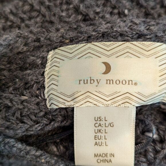Ruby Moon Anthropologie Knotted Open Back Wool Alpaca Gray Cropped Sweater - Picture 7 of 8